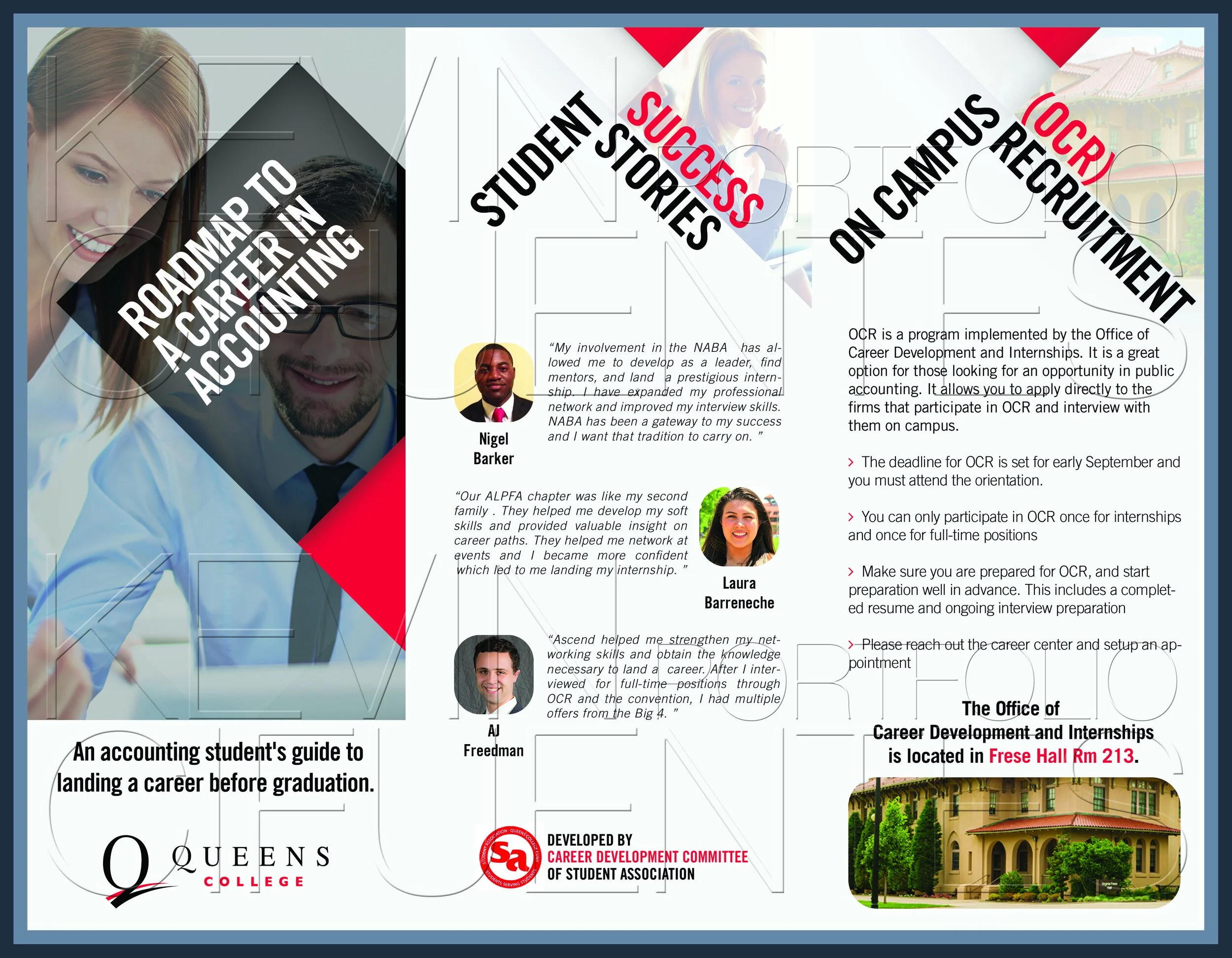 CUNY Queens College Accounting Brochure (brochure spread, tri-fold)