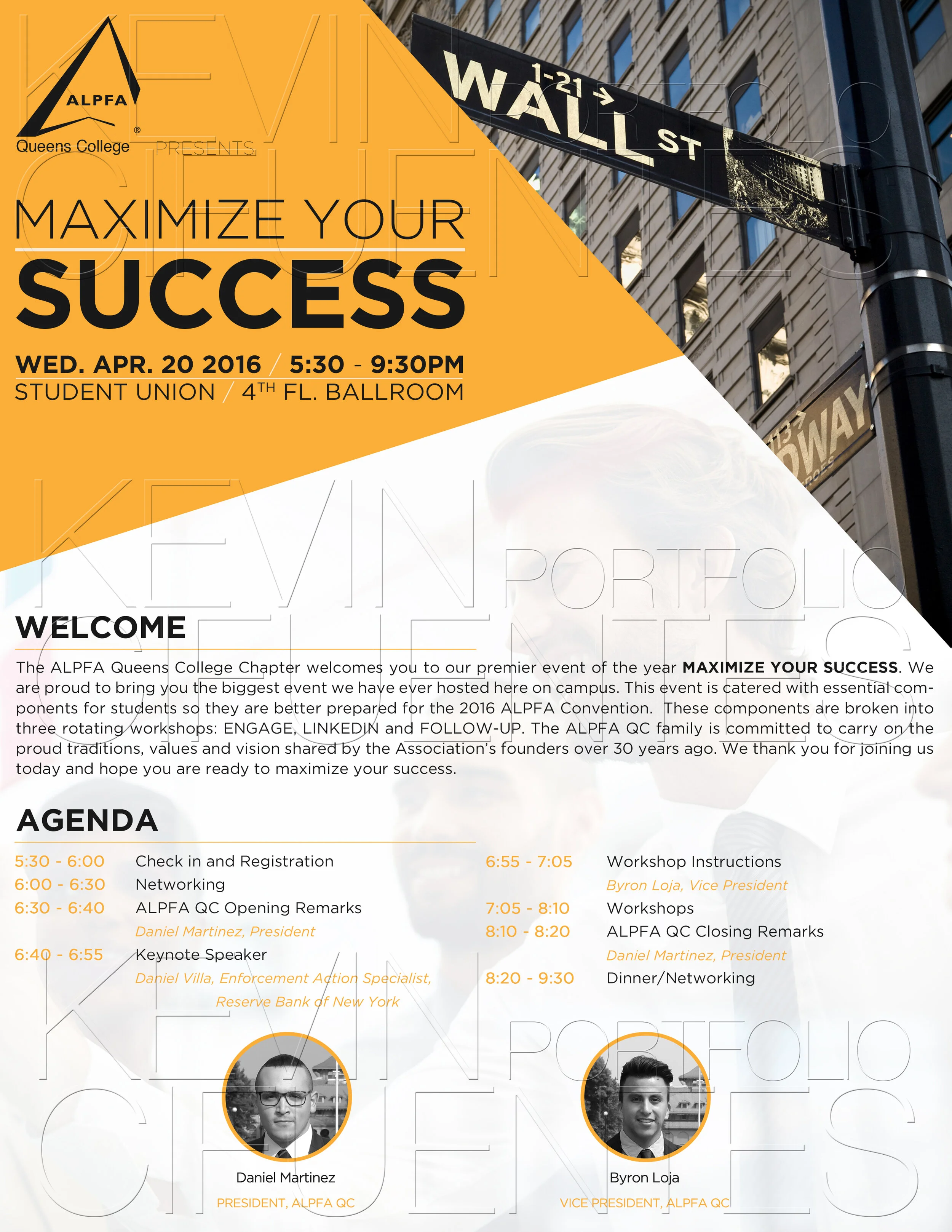 ALPFA Queens College Chapter Maximize Your Success 2016 (portrait one-pager, letter-sized)