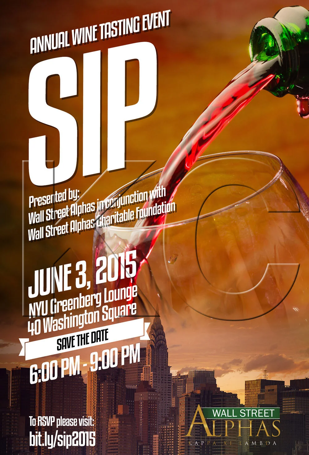 Wall Street Alphas Networking Event (portrait flyer, letter-sized)