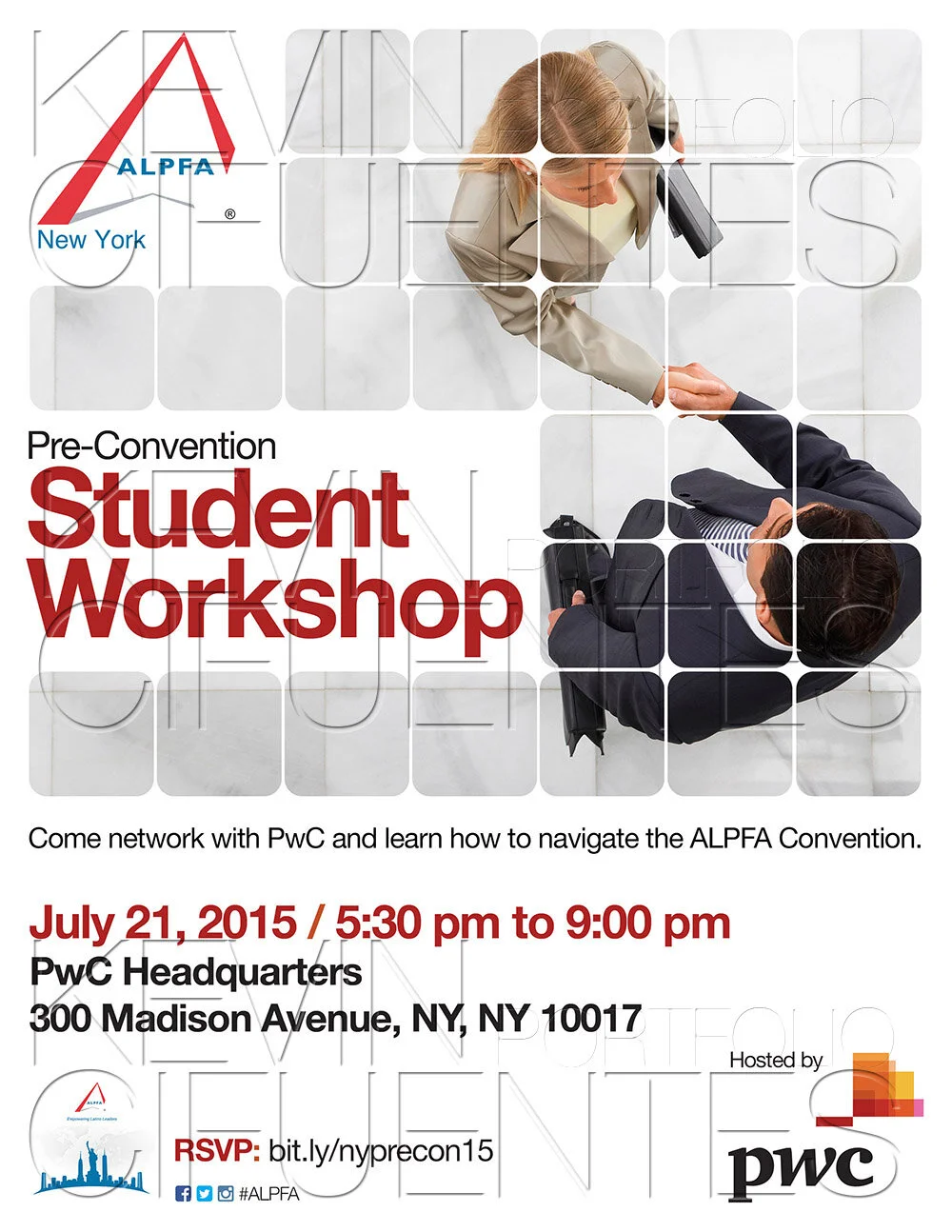 ALPFA New York Chapter &amp; PwC Networking Event (portrait flyer, letter-sized)