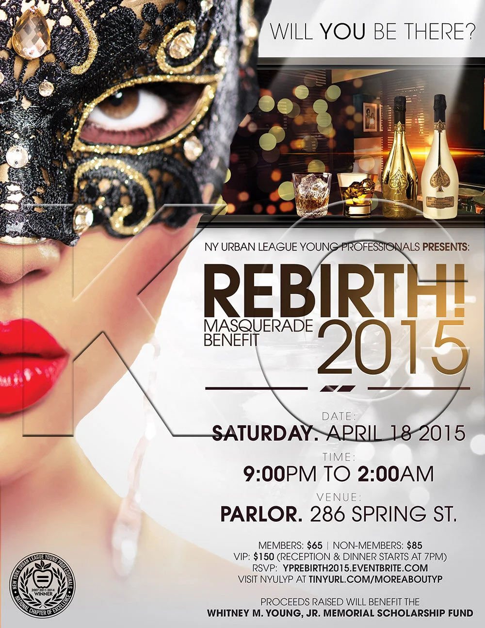 New York Urban League Young Professionals “REBIRTH 2015” Gala (portrait flyer, letter-sized)