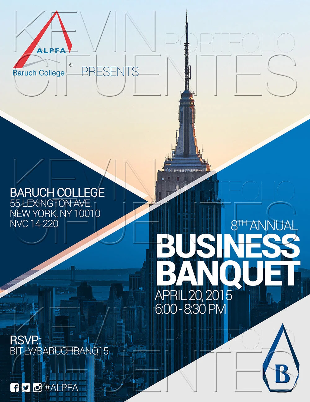 ALPFA Baruch College Chapter “8th Annual Business Banquet” (portrait flyer, letter-sized)