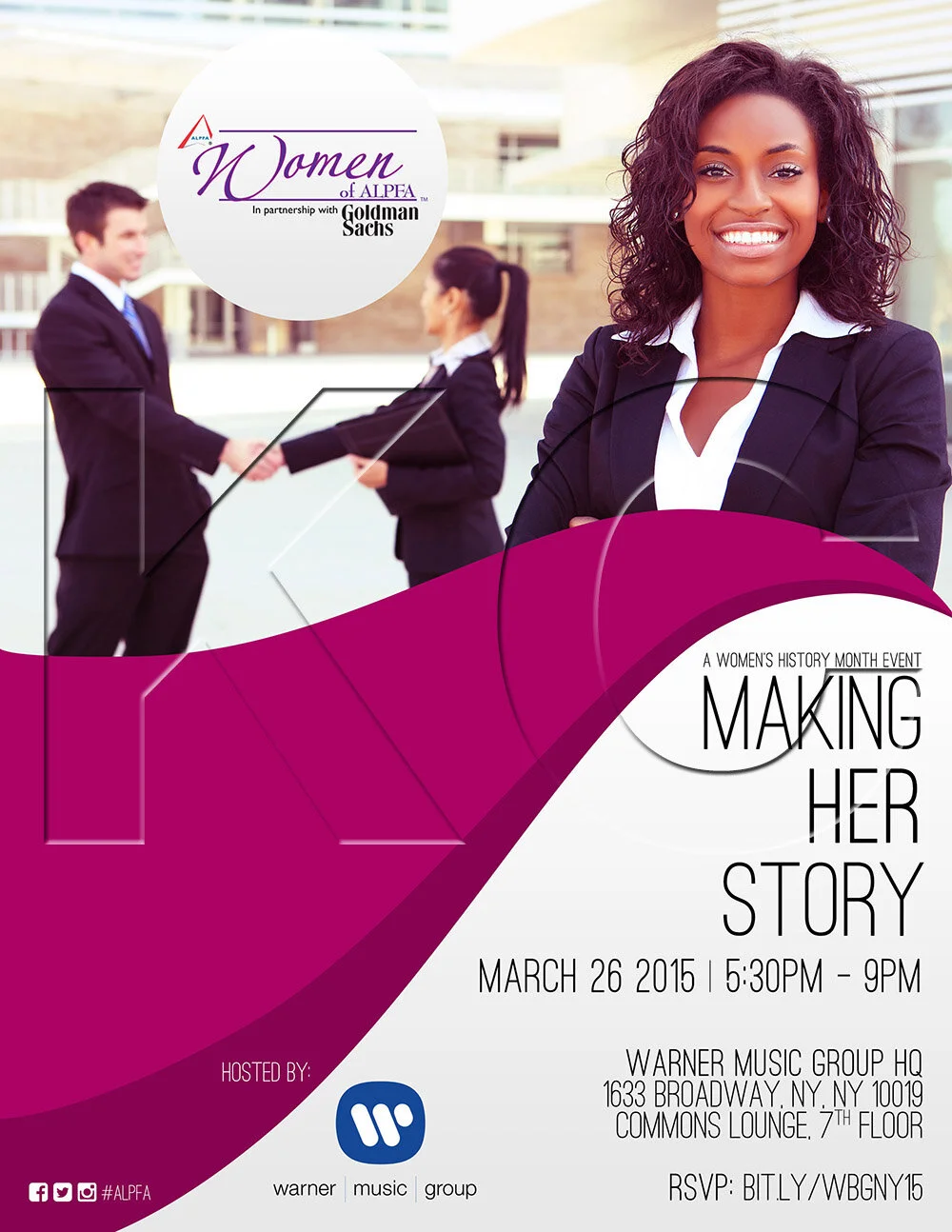 ALPFA New York Chapter &amp; Warner Music Networking Event (portrait flyer, letter-sized)