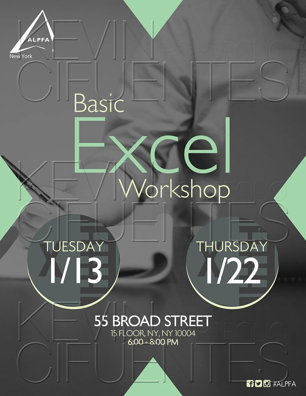 ALPFA New York Chapter Excel Workshop (portrait flyer, letter-sized)