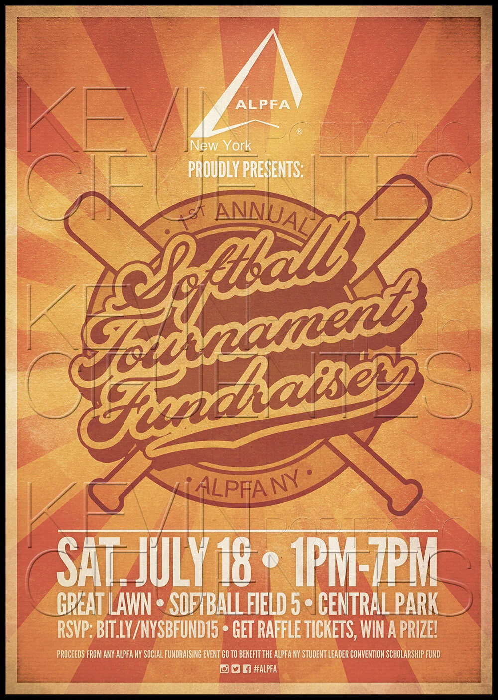 ALPFA New York Chapter Softball Fundraiser (portrait flyer, letter-sized)