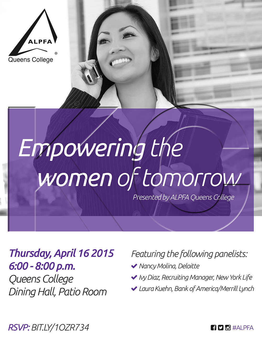 ALPFA Queens College Chapter Networking Event (portrait flyer, letter-sized)