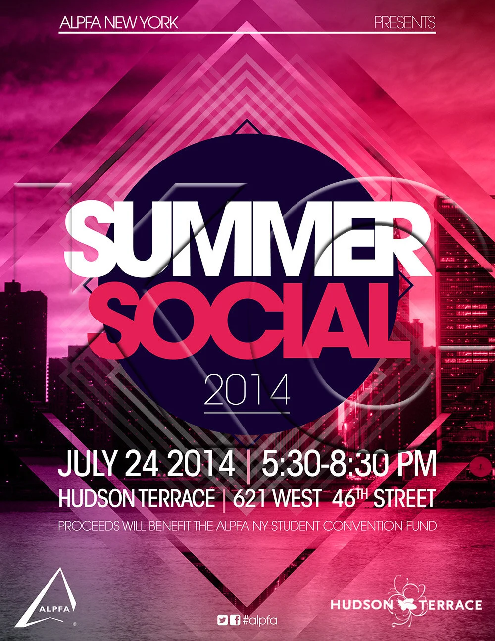 ALPFA New York Chapter “2014 Summer Social” (portrait flyer, letter-sized)
