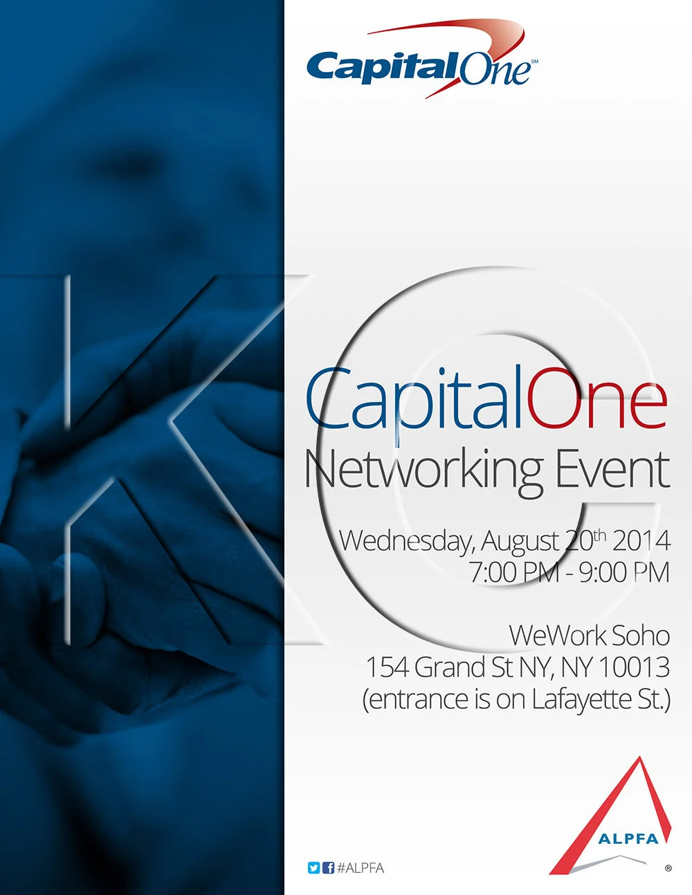 ALPFA New York Chapter &amp; CapitalOne Networking Event (portrait flyer, letter-sized)