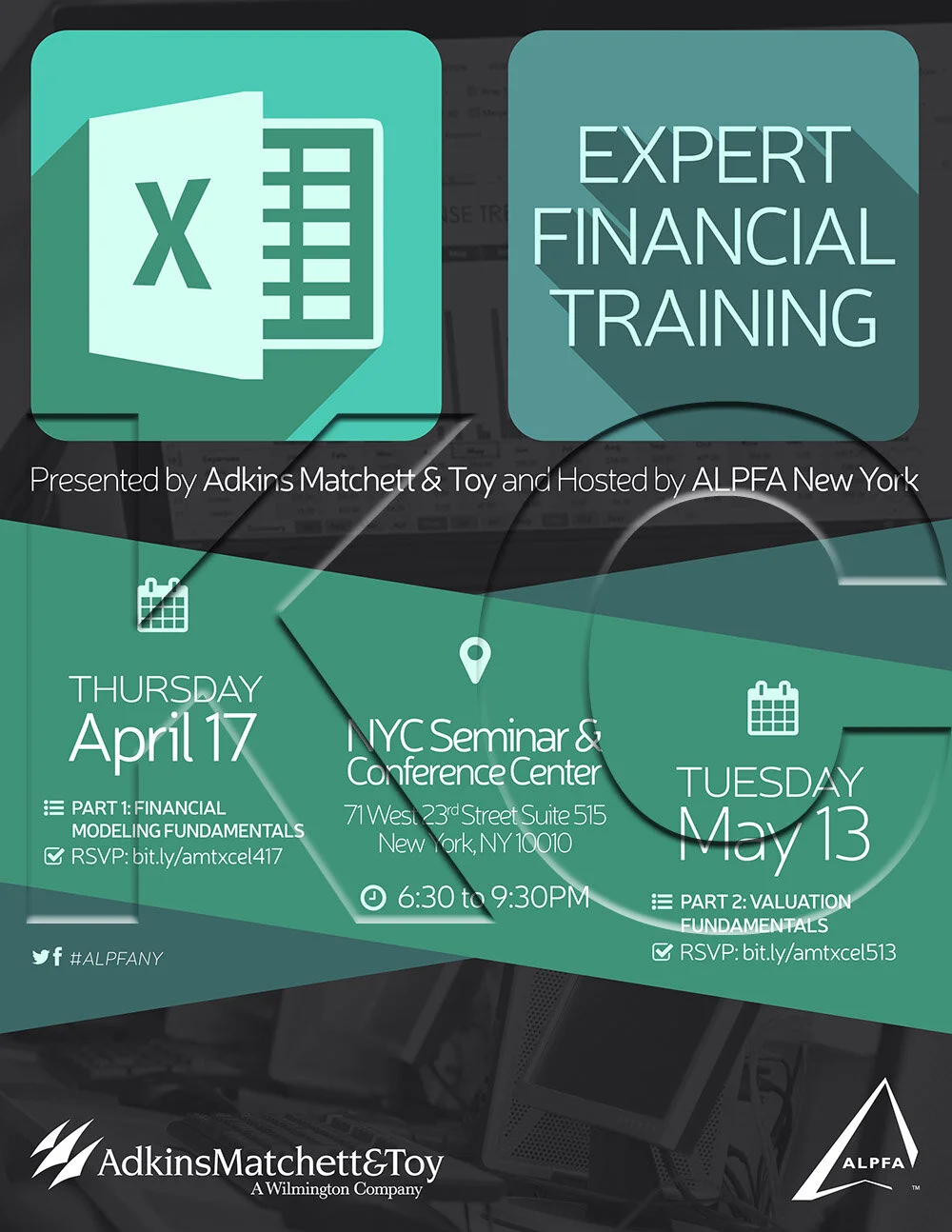 ALPFA New York Chapter Excel Workshop (portrait flyer, letter-sized)