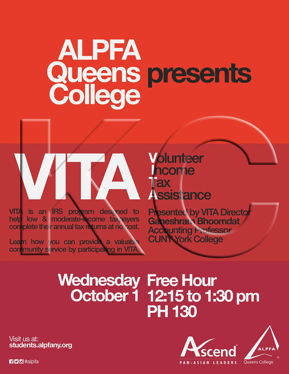 ALPFA Queens College Chapter Networking Event (portrait flyer, letter-sized)