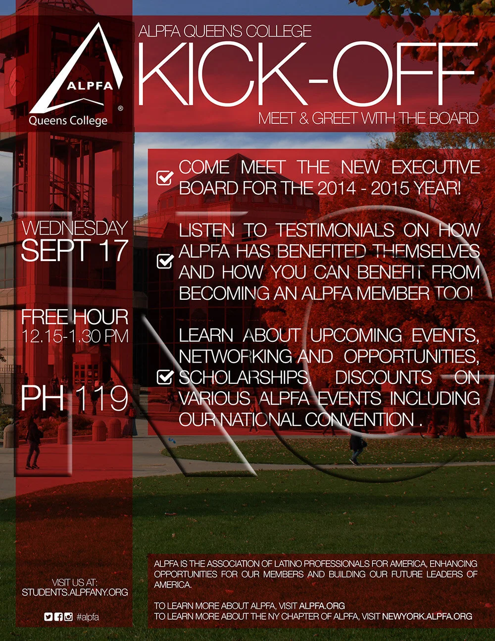 ALPFA Queens College Chapter Networking Event (portrait flyer, letter-sized)