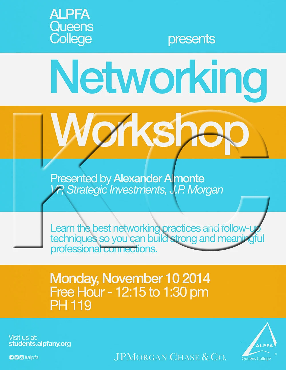 ALPFA Queens College Chapter Networking Event (portrait flyer, letter-sized)