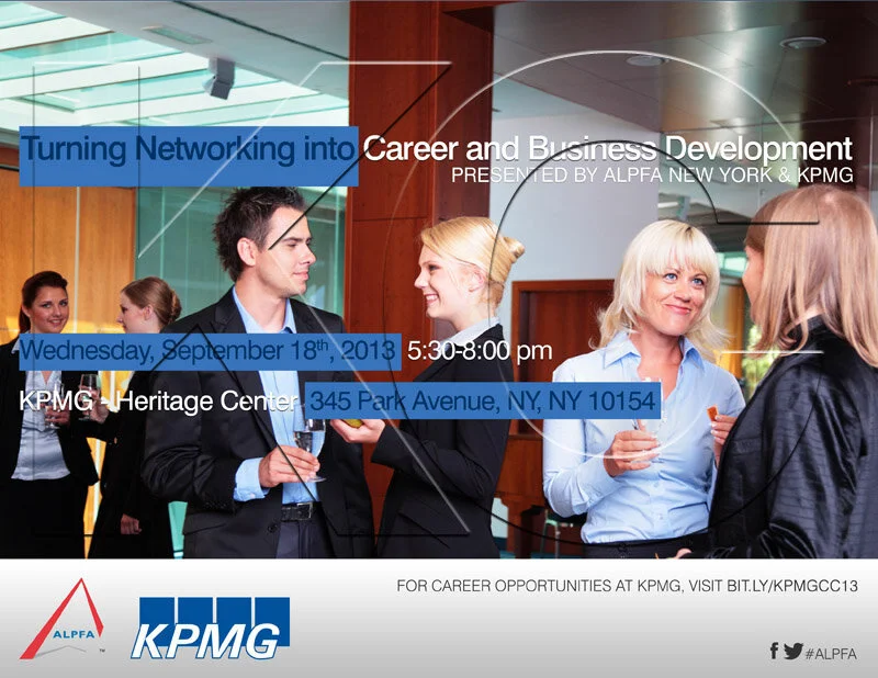 ALPFA New York Chapter &amp; KPMG Networking Event (portrait flyer, letter-sized)