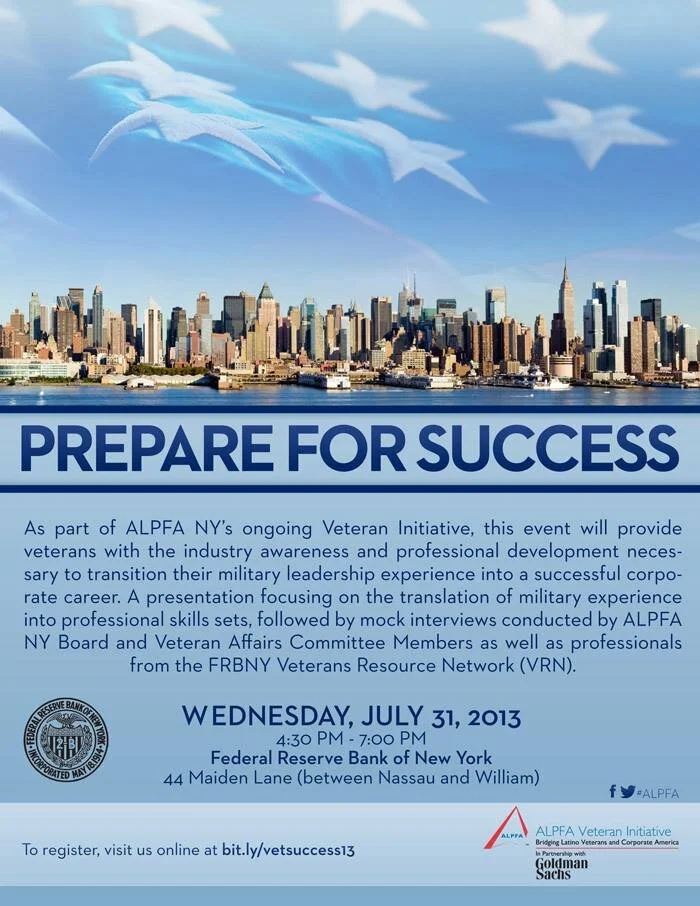 ALPFA New York Chapter &amp; Federal Reserve Bank of News York Networking Event (portrait flyer, letter-sized)