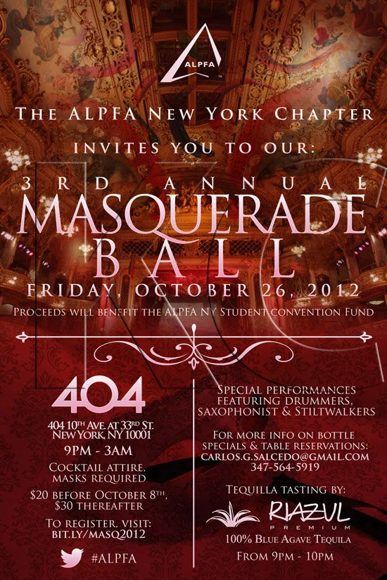 ALPFA New York Chapter “3rd Annual Masquerade Ball” Fundraiser (portrait flyer, letter-sized)