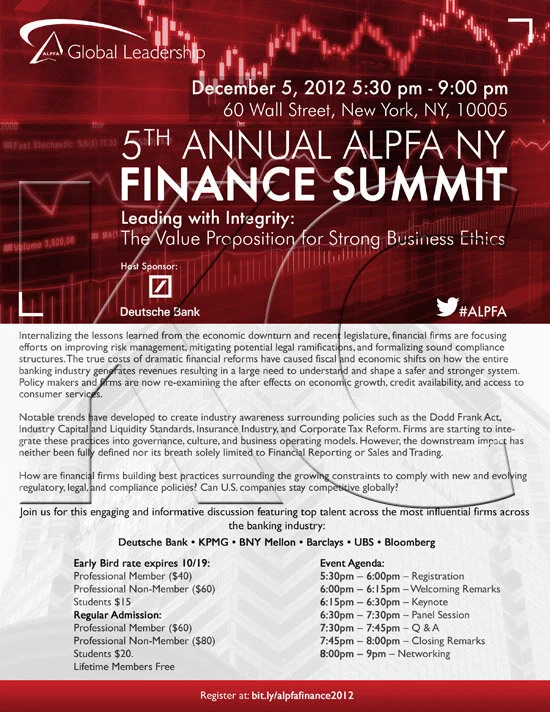 ALPFA New York Chapter &amp; Deutsche Bank Networking Event (portrait flyer, letter-sized)