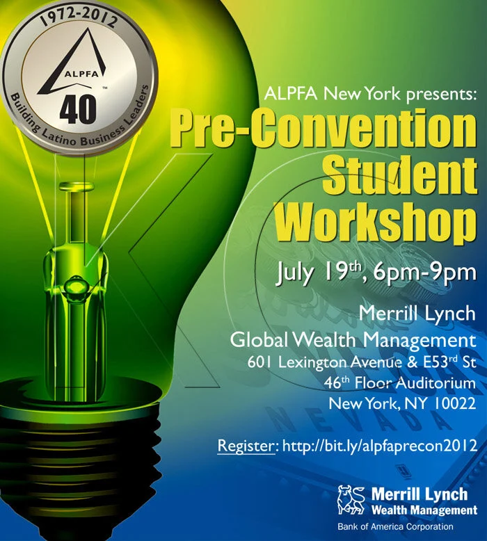 ALPFA New York Chapter &amp; Bank of America/Merrill Lynch Networking Event (portrait flyer, letter-sized)
