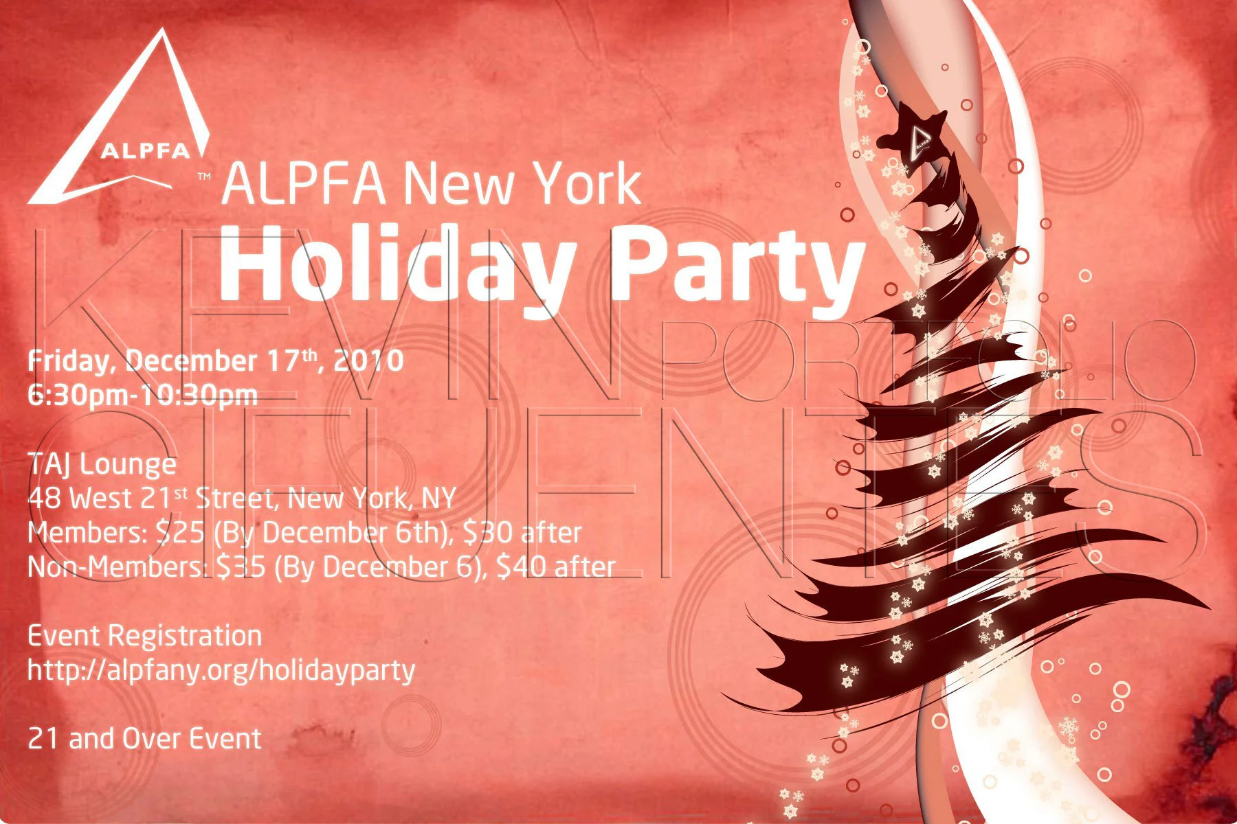 ALPFA New York Chapter “2010 Holiday Party” (landscape flyer, letter-sized)