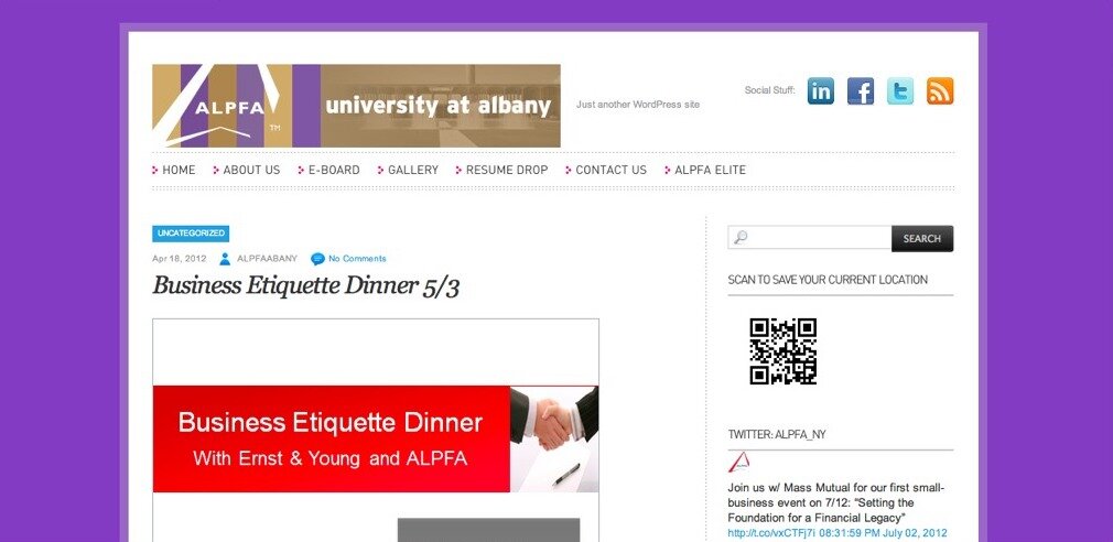 ALPFA SUNY University at Albany circa 2012 (Wordpress)