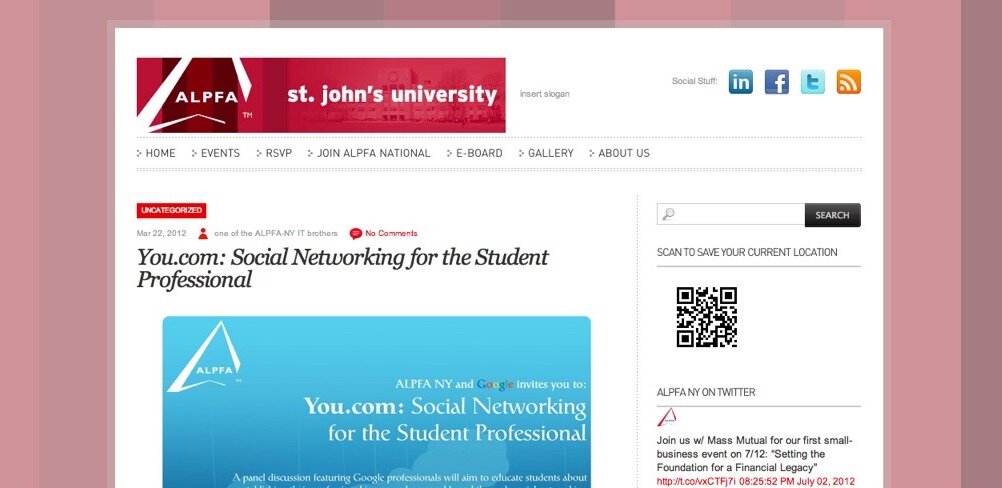 ALPFA St. John’s University circa 2012 (Wordpress)