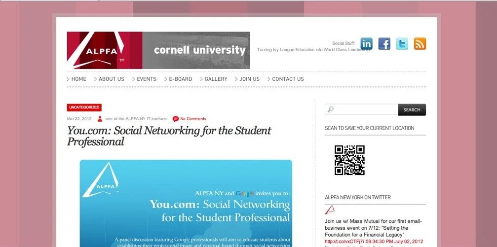ALPFA Cornell University circa 2012 (Wordpress)