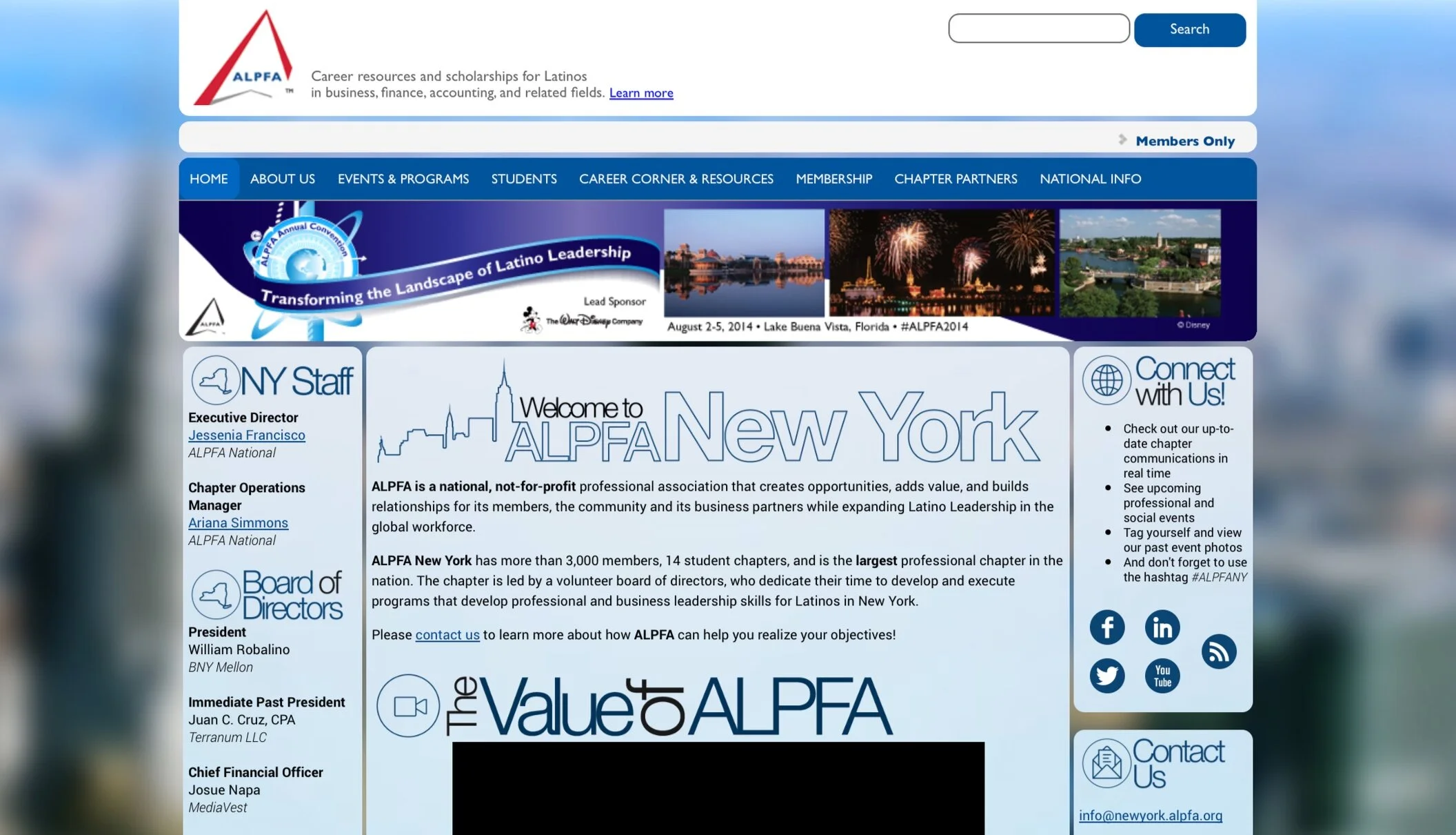 ALPFA New York Chapter Website (CitySoft CMS)
