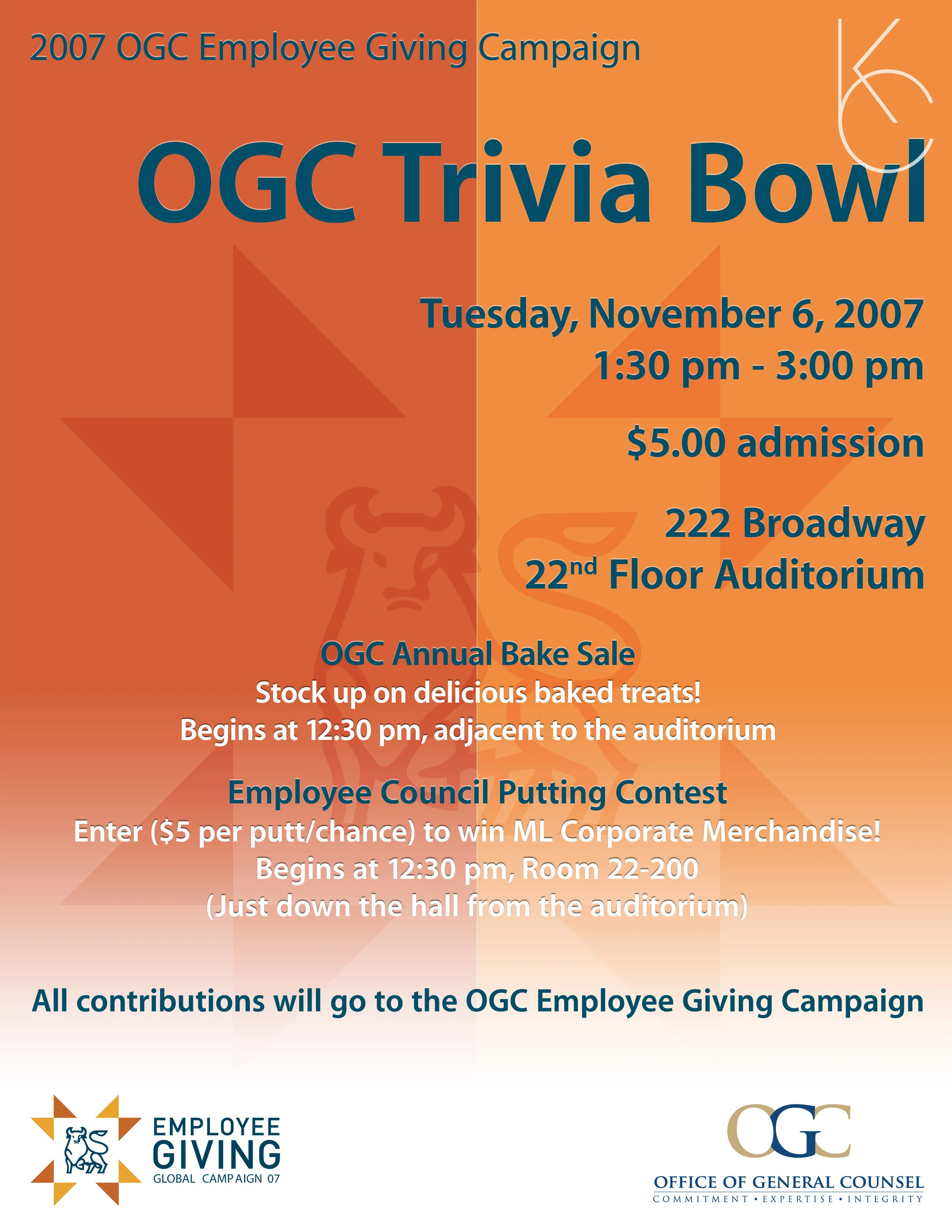 Merrill Lynch “Employee Giving Campaign” event (portrait flyer, letter-sized)