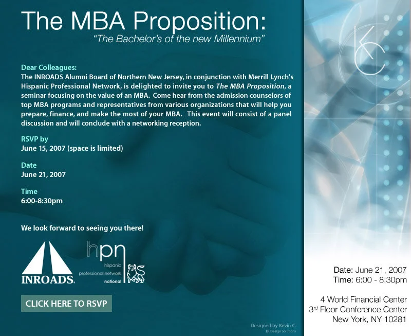 Merrill Lynch/INROADS Networking Event (landscape flyer, letter-sized)
