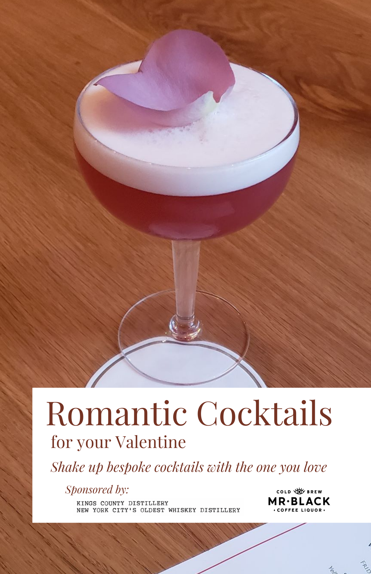 Valentine's Day Cocktails with Kings County Distillery & Mr. Black