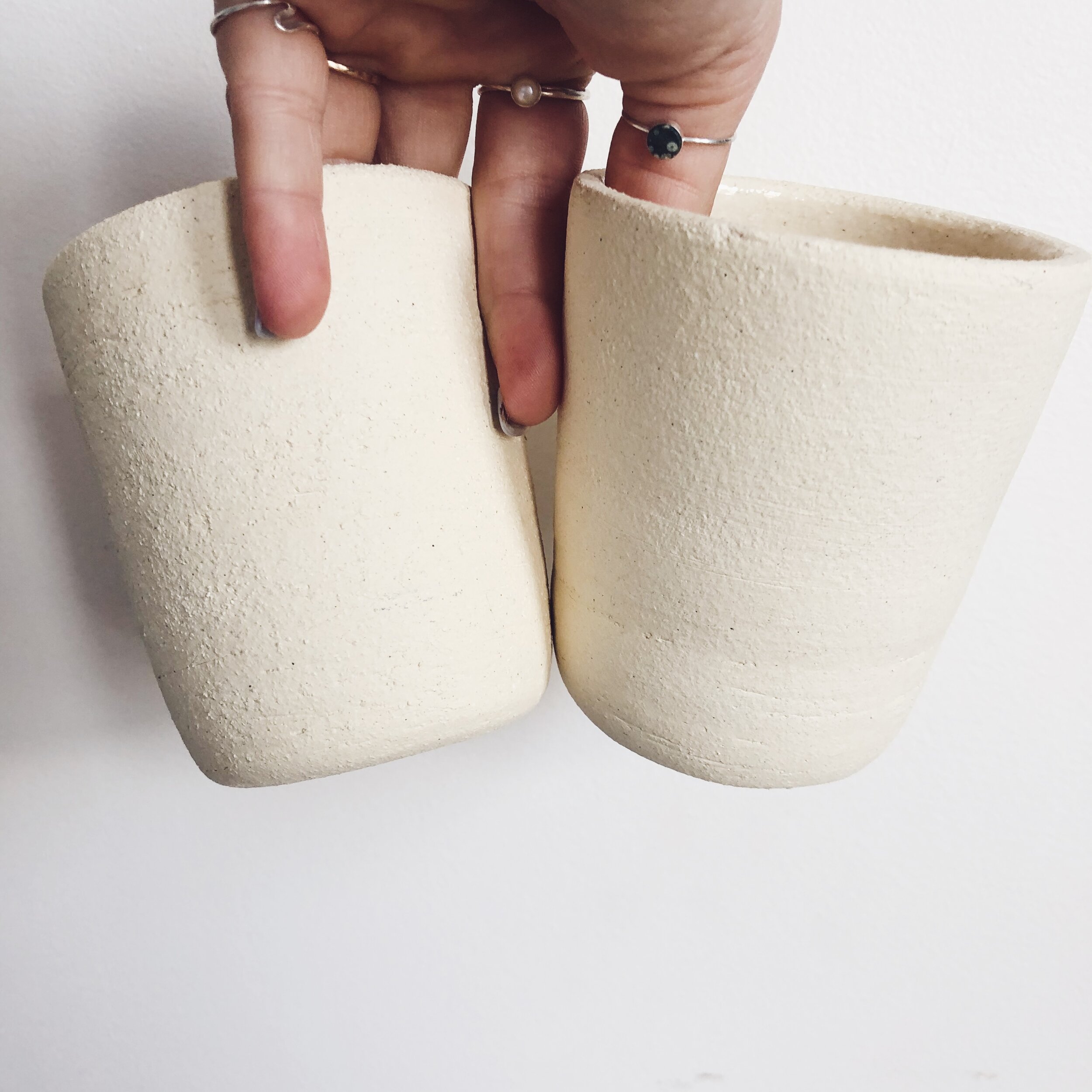 Medium Textured Cream Cozy Cup #13