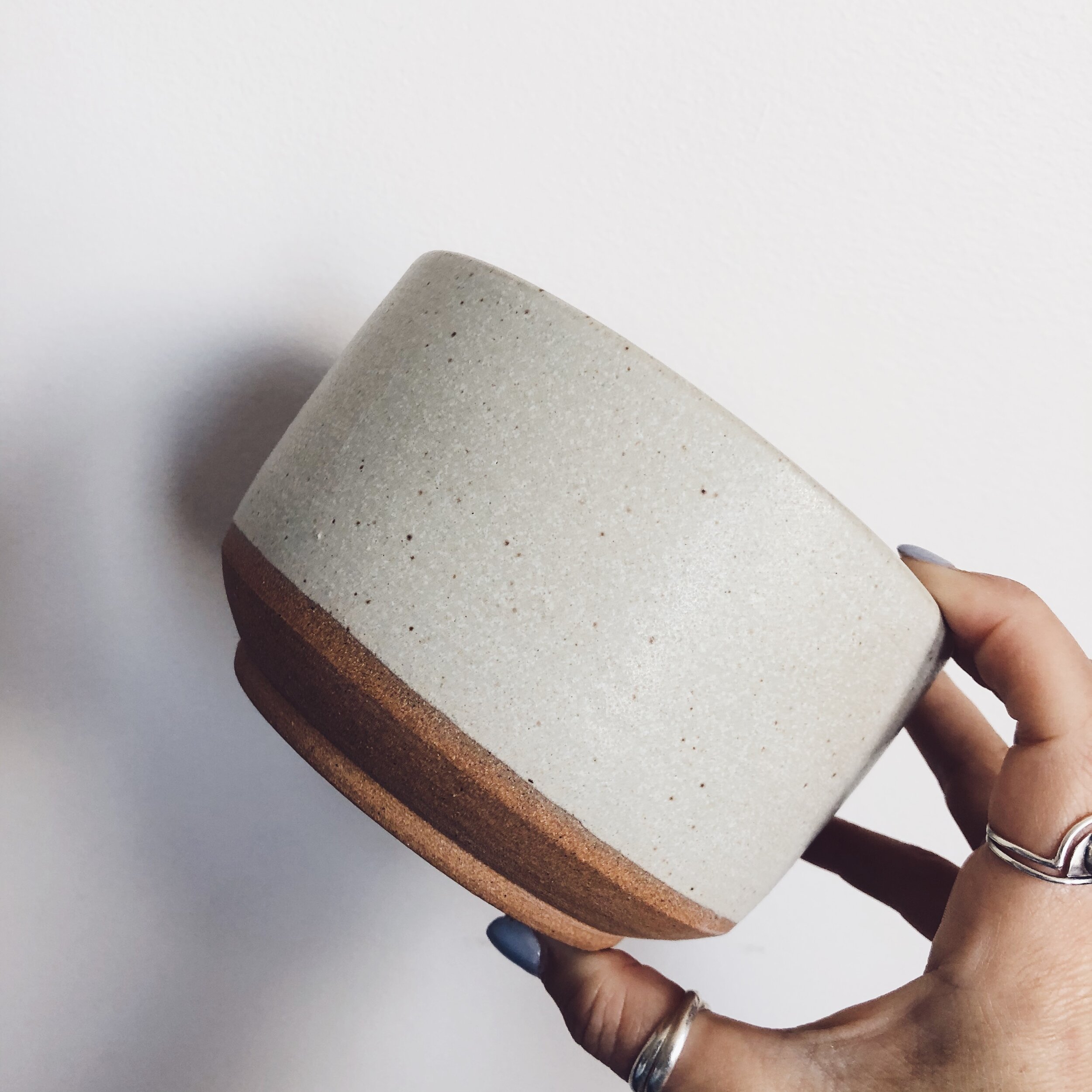 White Speckled Hug Me Tight Soup Bowl #16