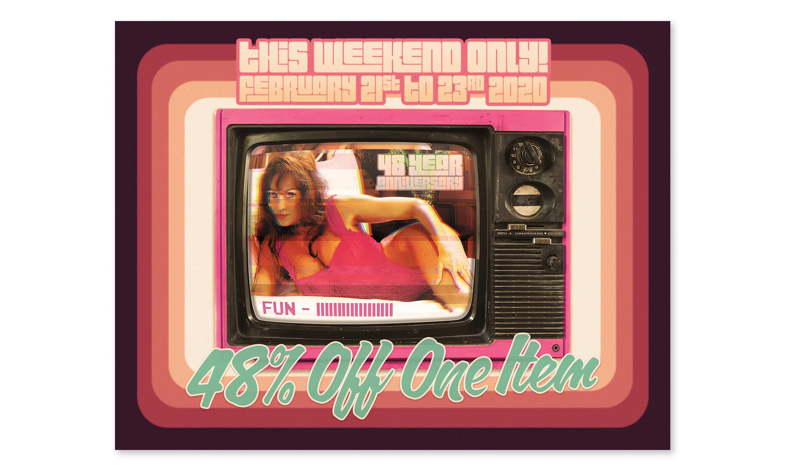 11” x 8.5” in-store sign. 