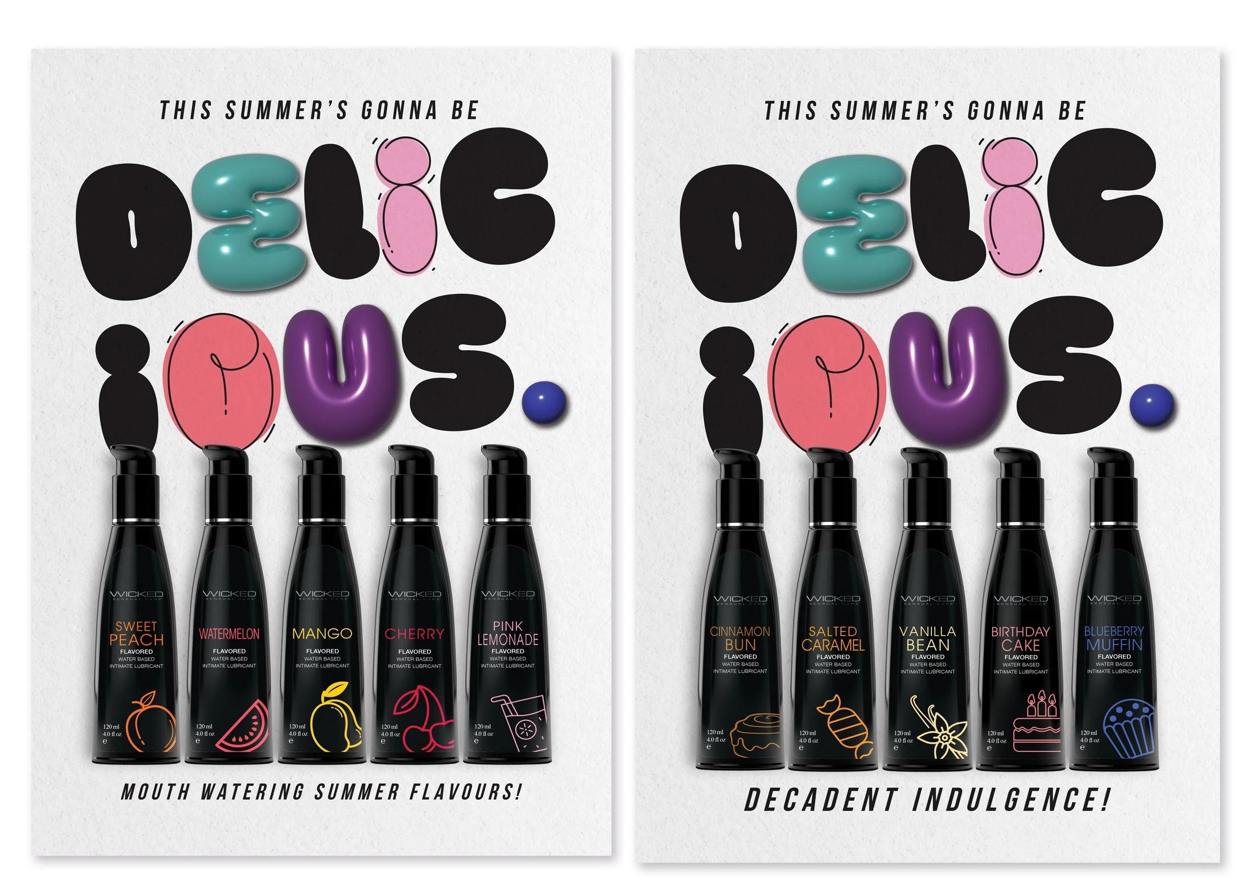  Double-sided in-store hanging posters. 23” x 32”. Images appear front/back. 