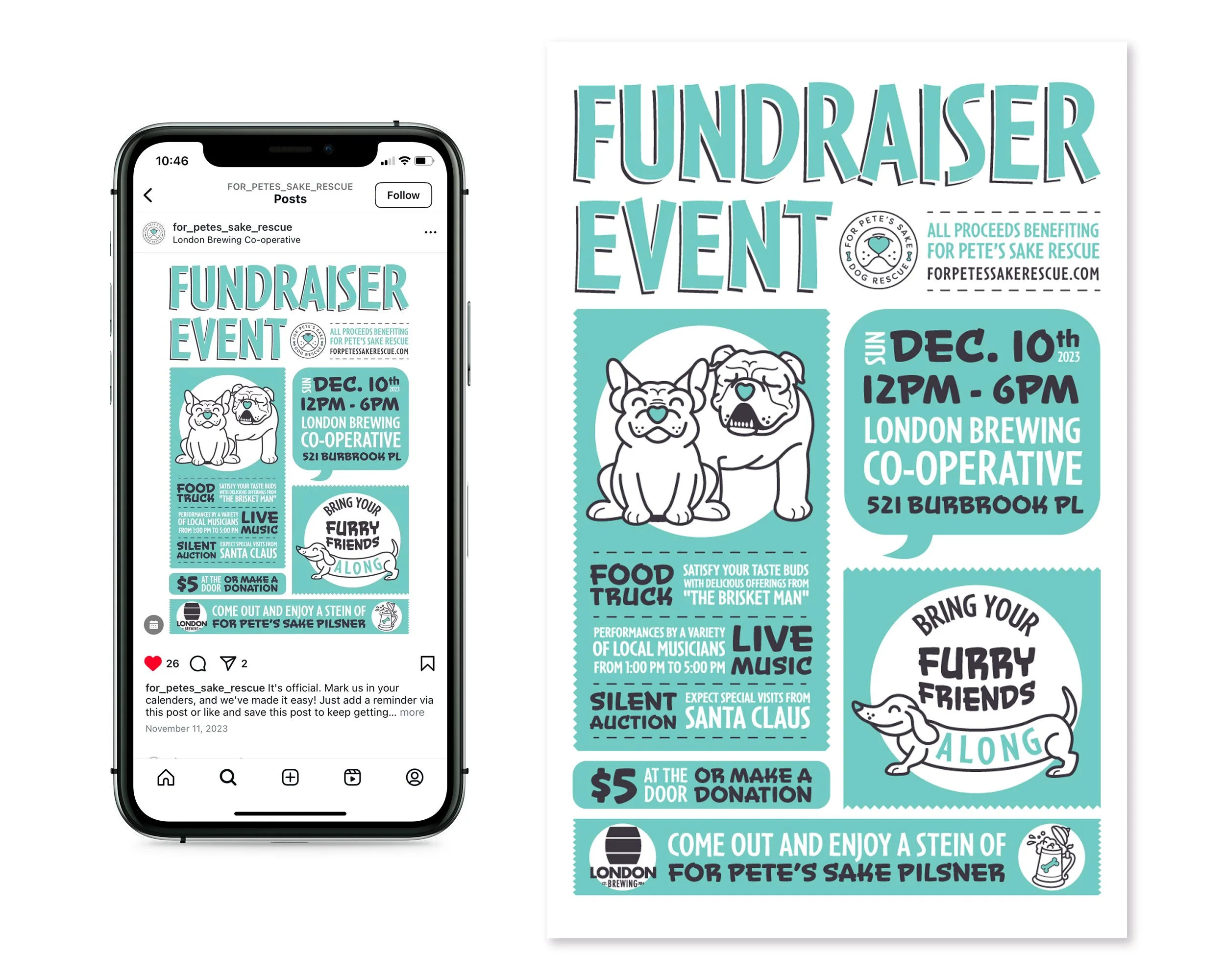  11” x 17” promotional event poster and social media graphic. 