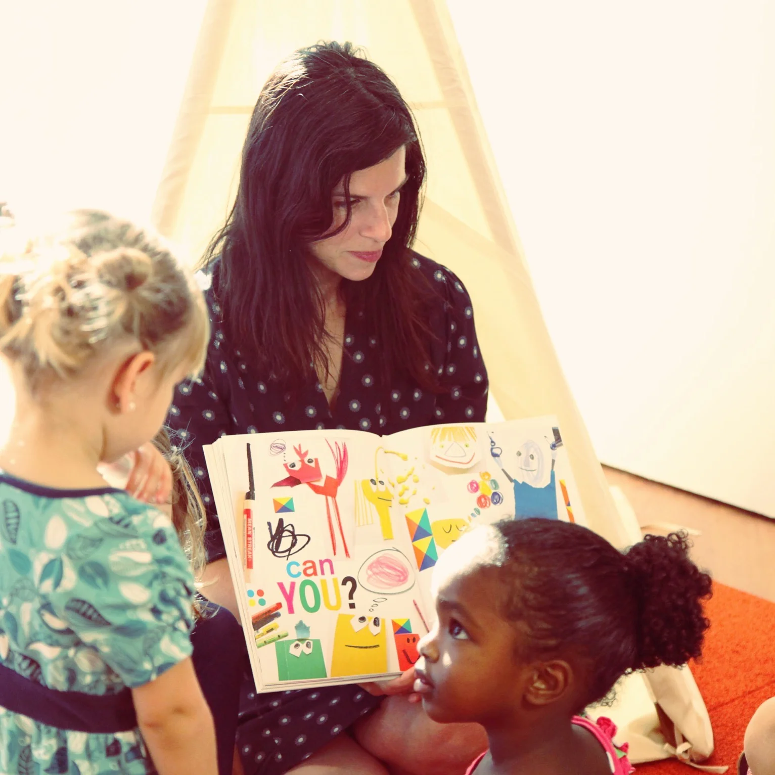 Reading to young artists in our former Washington DC studio.