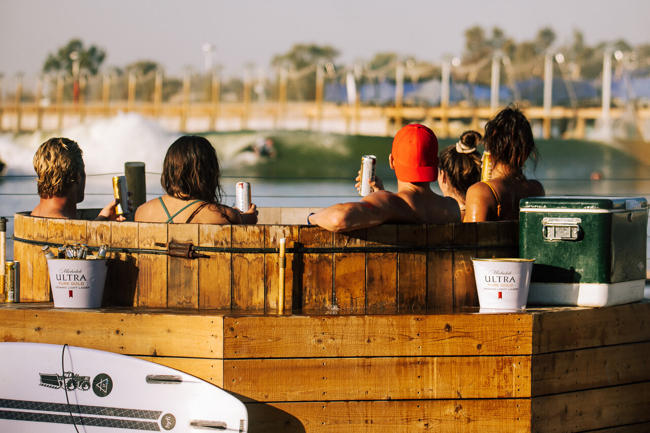 Happy hour Jacuzzi at Kelly Slater Surf Ranch in Lemoore, CA