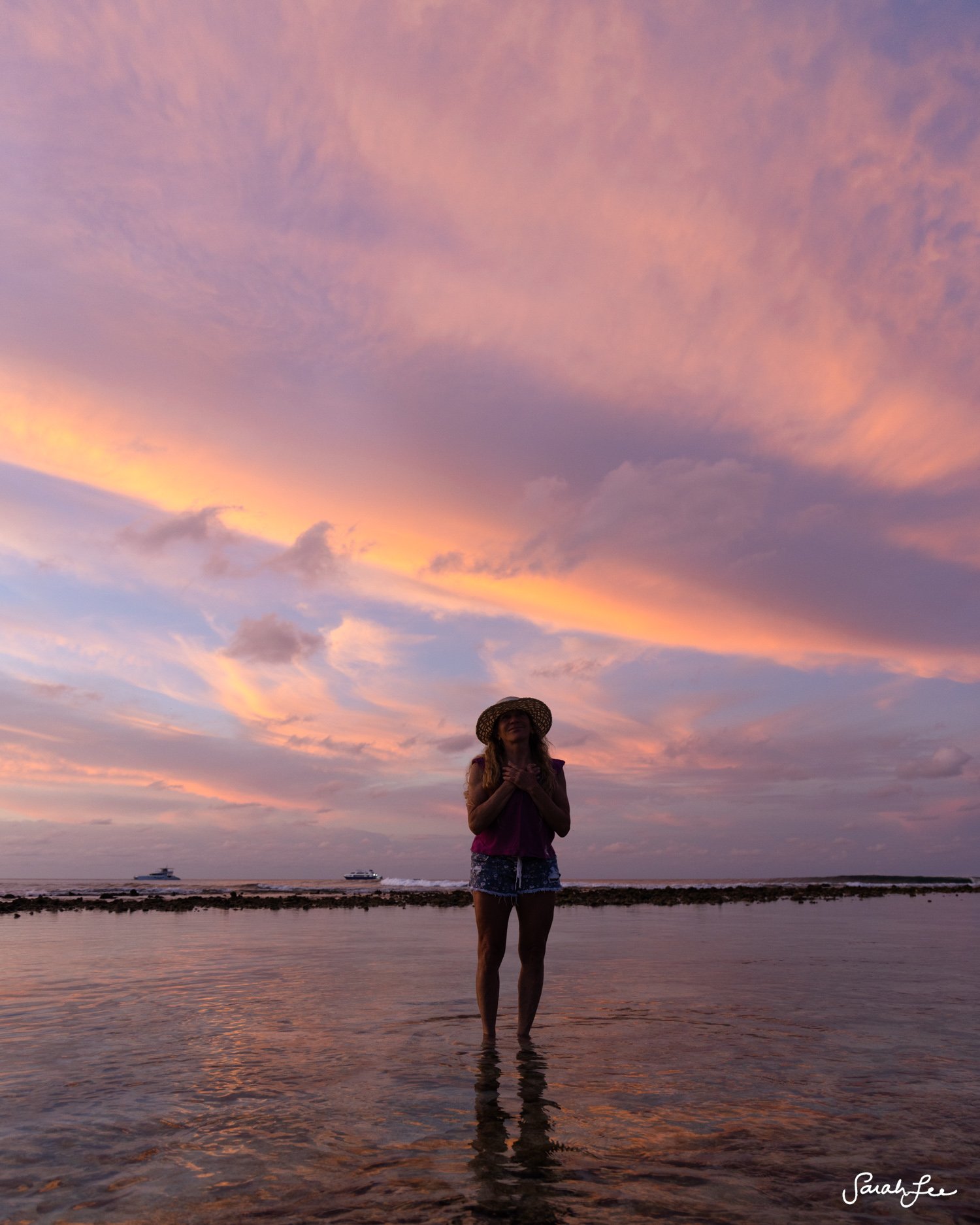 Pink purple yellow sunset