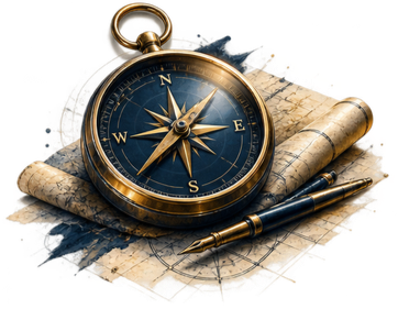 Compass on Map