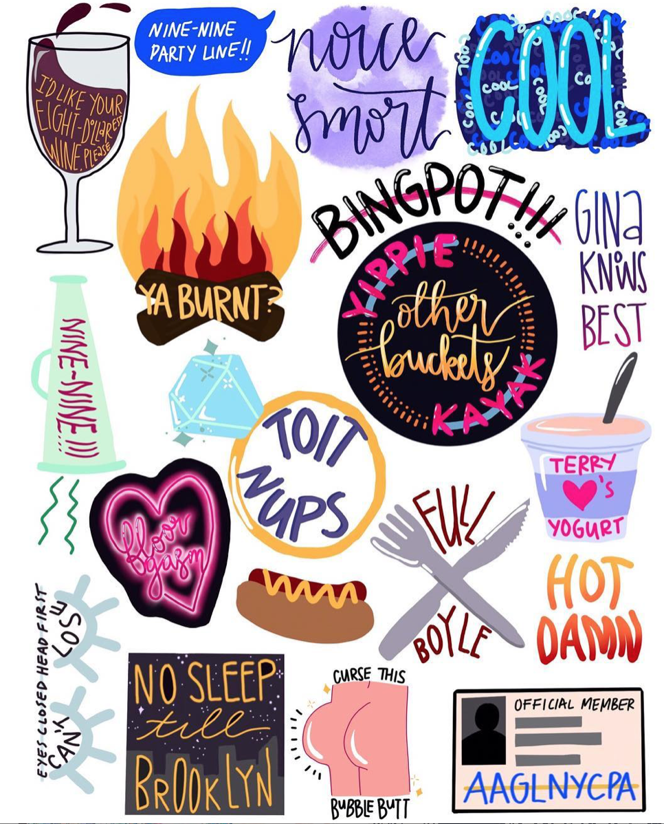 brooklyn nine nine sticker designs