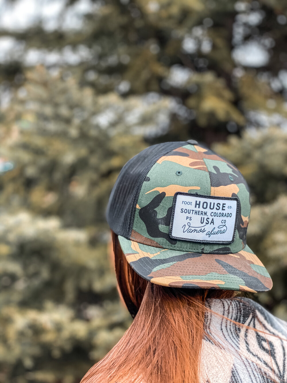 Root House Patch Hat - Camo Trucker — ROOT HOUSE Coffee + Shop