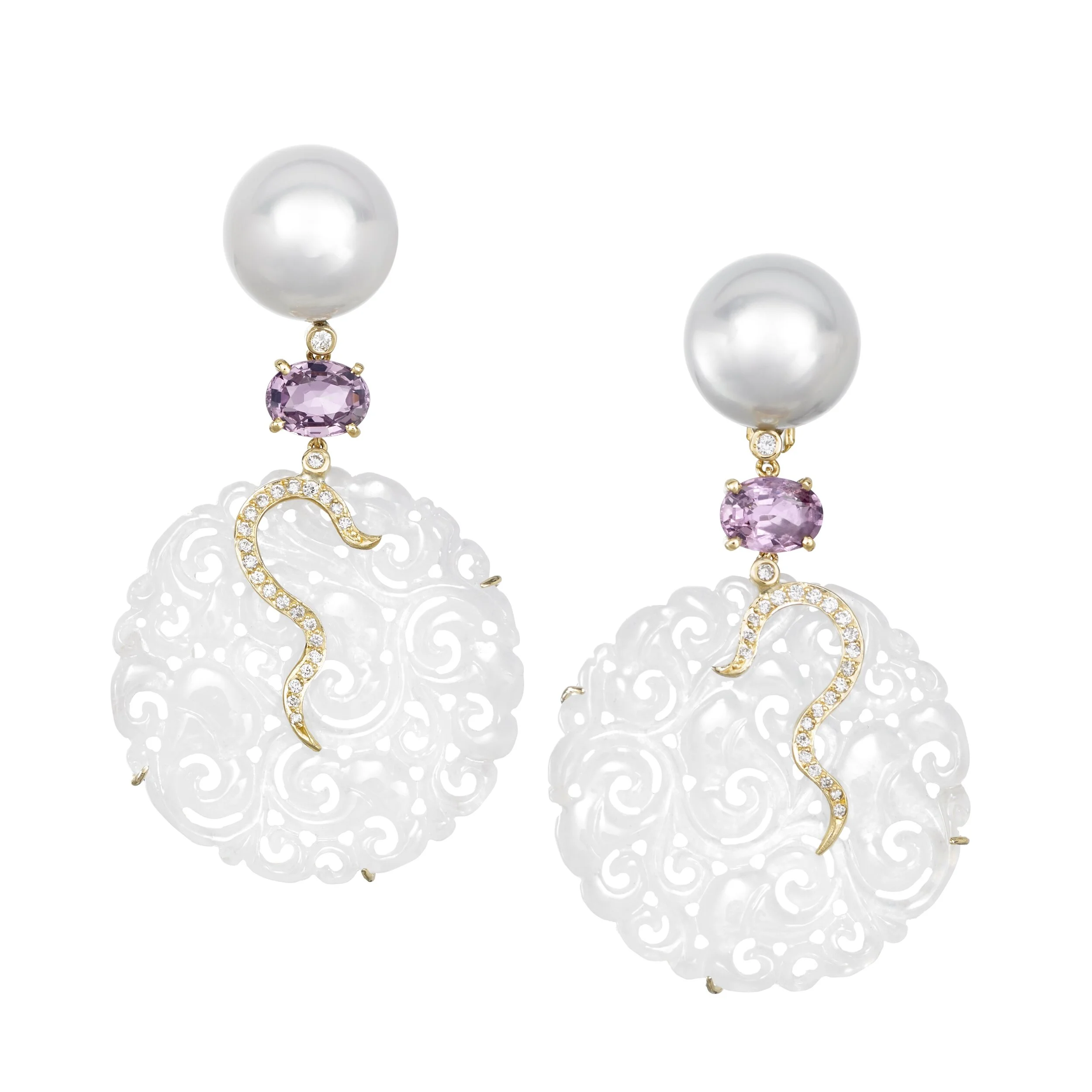 JOON HAN Carved White Jade, South Sea Pearl, Spinel and Diamond Earrings.jpg