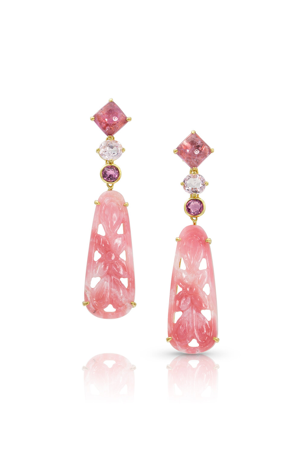 Bomb Party Earrings RBP3393 Love For a Lifetime Pink Tourmaline/Rhodium