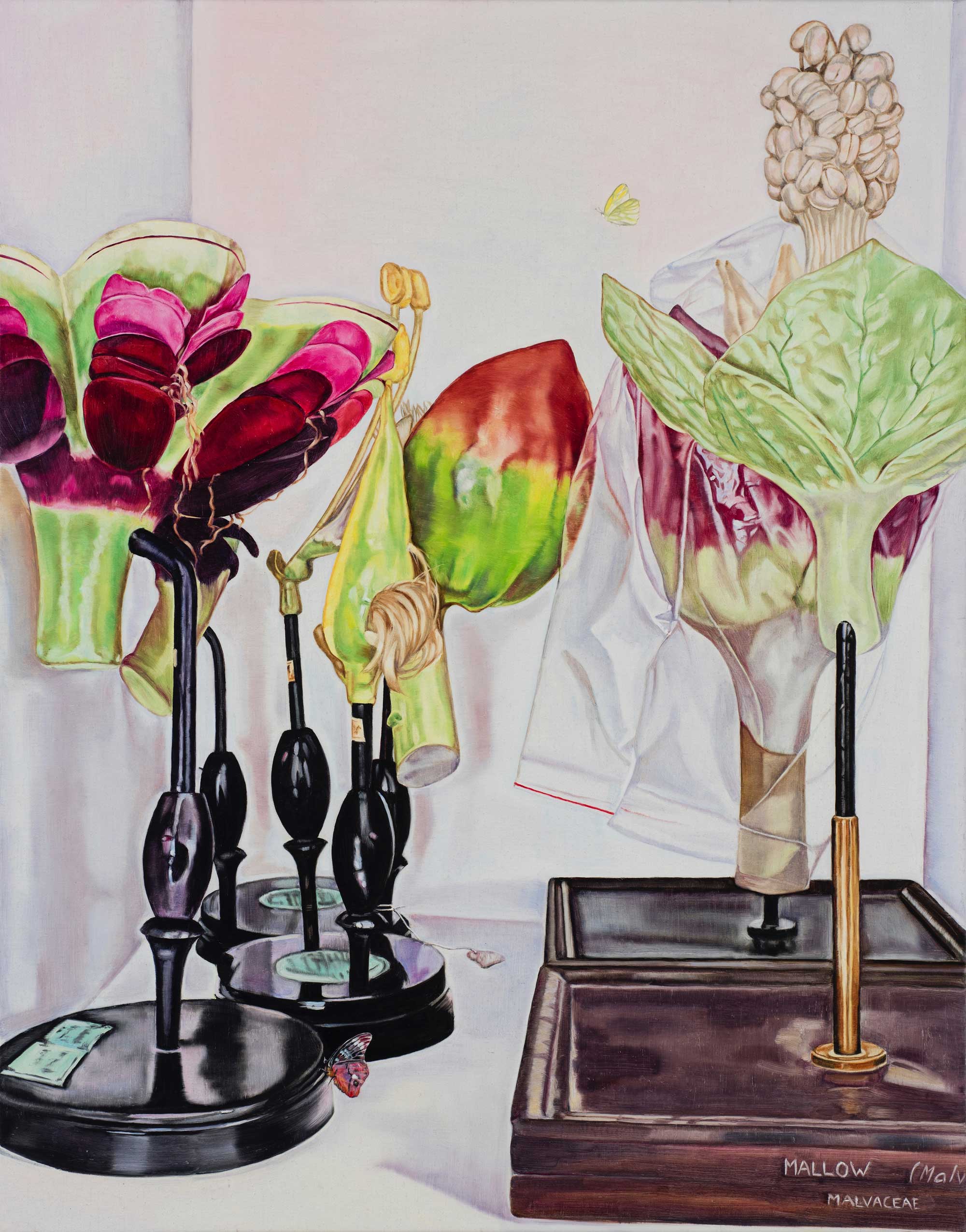   Still life with Mallow and butterfly , 2018 84 x 66cm oil on linen 