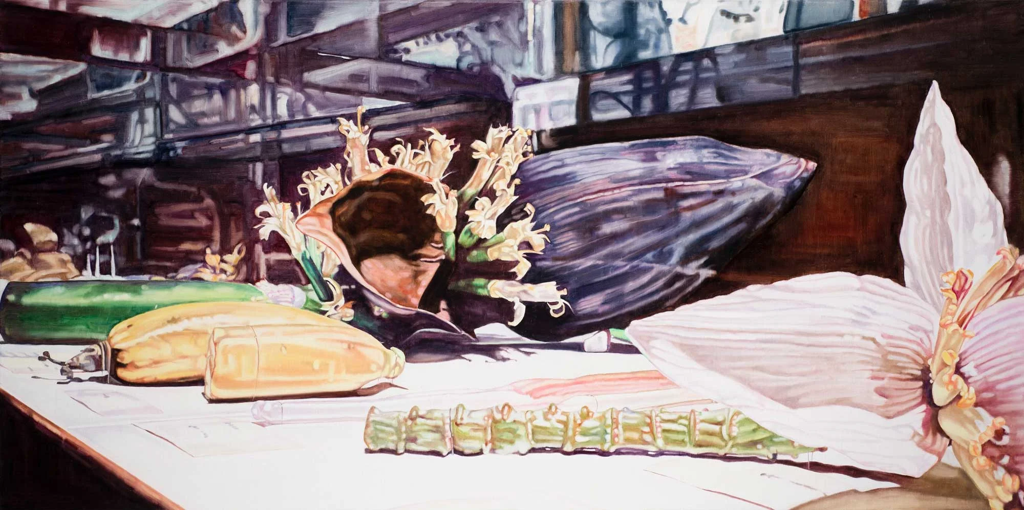 Large Glass Garden #1 , 2012 76 x 152cm oil on linen