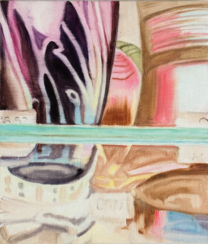 Untitled #5 (Looking Through Glass) , 2005 66 x 66cm oil on linen