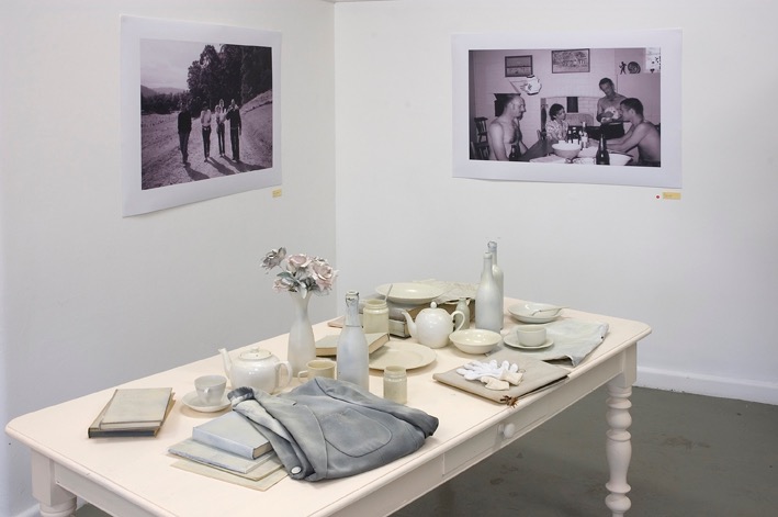  Dena Kahan with Michele Burder and Amanda Johnson  In Modern Memory , (installation shot) Blindside Gallery, 2006 