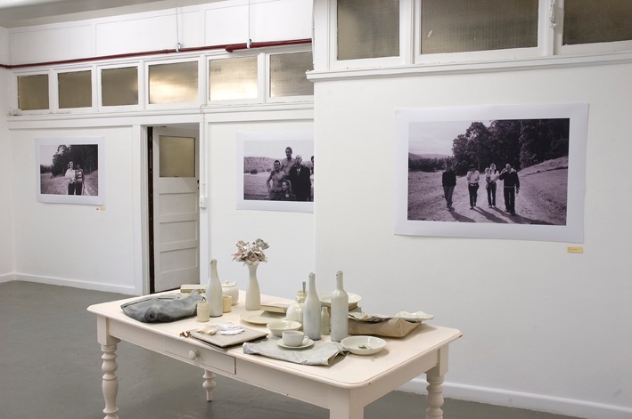  Dena Kahan with Michele Burder and Amanda Johnson  In Modern Memory , (installation shot) Blindside Gallery, 2006 