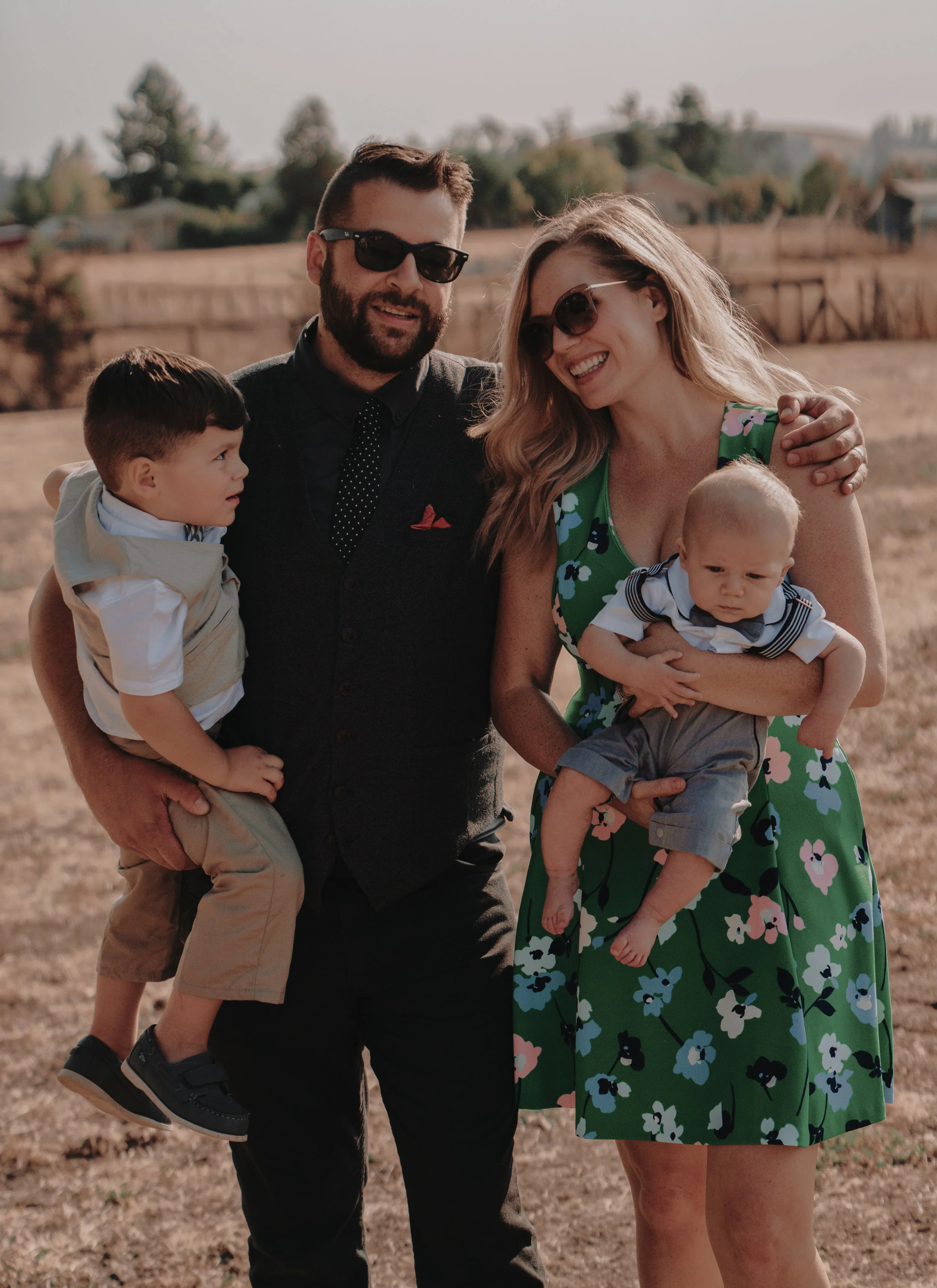 Kaylin and I with our two boys at a friend’s wedding in Sonoma. We love our two sons, and they love chaos.