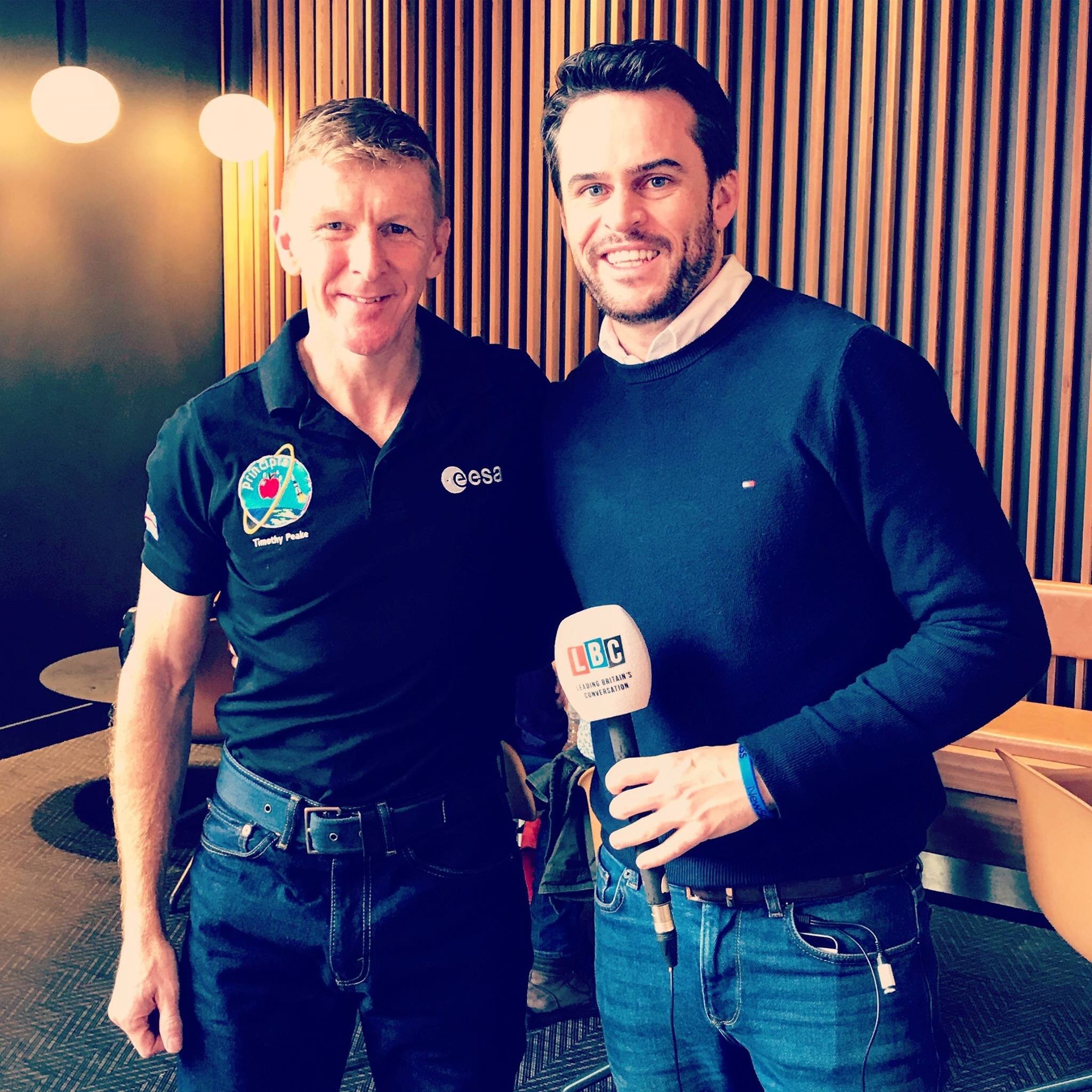 Interviewing the first male British Astronaut Tim Peake.  