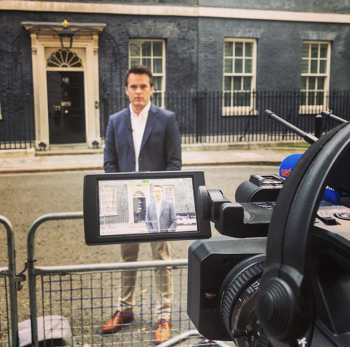 Broadcasting from 10 Downing Street.